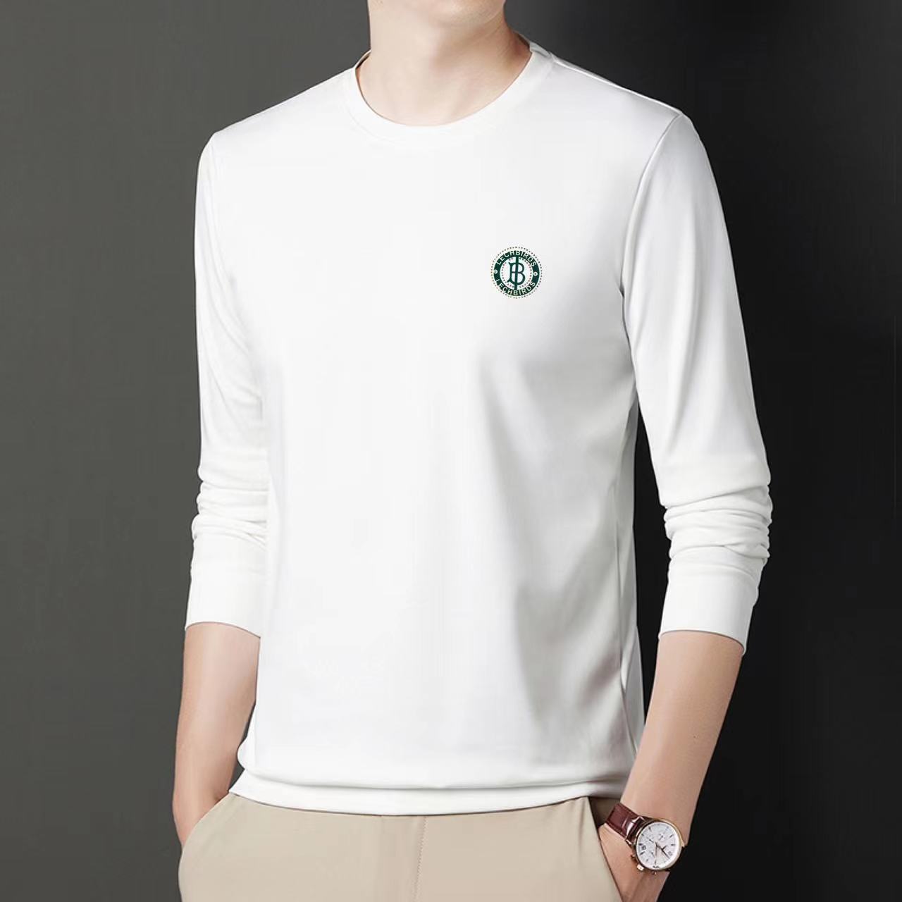 Весенне-осенний свитер с круглым вырезом — фото 6