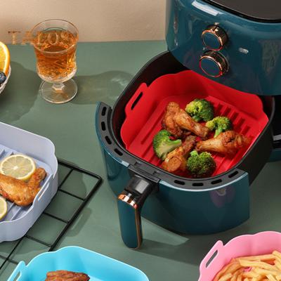 Luftfritteusen-Korb, Doppelgriff, vielseitig einsetzbar, ölbeständig, praktisch, mikrowellengeeignet, Luftfritteusen-Topf, Restaurant-Zubehör