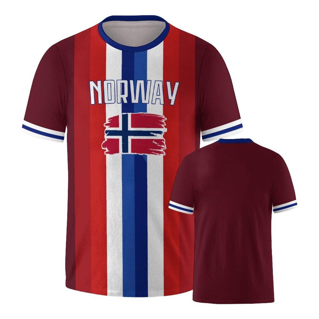 Męski Damski Casualowy T-shirt z Krótkim Rękawem z Nadrukiem Drużyny Narodowej Wygodny Lekki Oddychający Letni Top na Aktywności na Świeżym Powietrzu