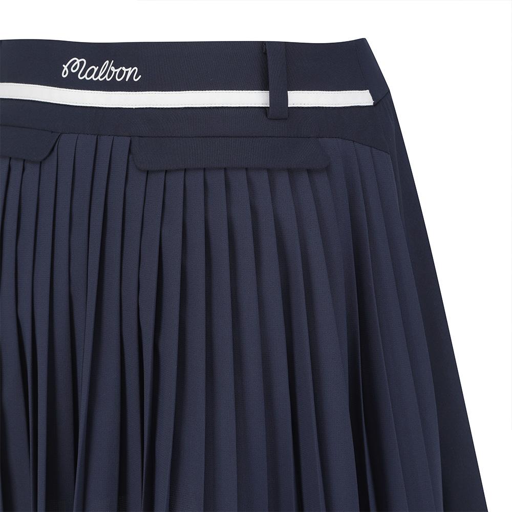 MALBON GOLF Pleated Layered Performance Skirt Navy (Woman)