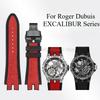 19x28mm Black Blue Red for Roger Dubuis EXCALIBUR Genuine Leather Watch Strap Special Interface Supple Moisture Wicking Design