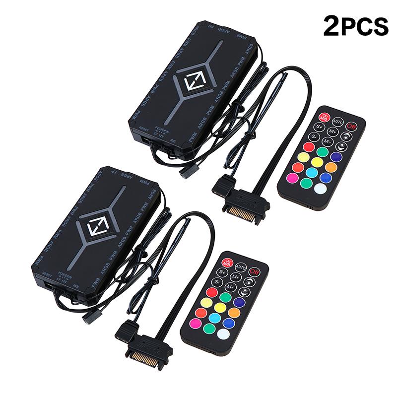 1 To 9 3 In 1 5V 3 Pin Argb Controller Cooling Fan Hub Pwm Magnetic Suction Hub With Argb Controller 5V 3 Pin For Pc Case