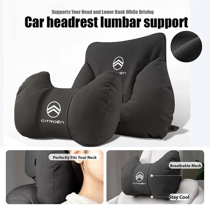 Car Headrest Lumbar Pillow Neck Waist Support Backrest Cushion For Citroen C5 C1 C2 C6 C4L DS3 DS4 DS5 C-Elysee Grand Berlingo RO6