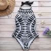 XXL Large Size Swimwear One Piece Swimsuit Women 2023 High Neck Monokini Bandage Bathing Suit Halter Bodysuit Bather Beachwear