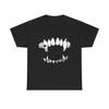 Vintage Vampire Fangs Graphic T-Shirt, Distressed Grunge Teeth Tee, Gothic Horror Aesthetic Shirt, Dark Streetwear Gift