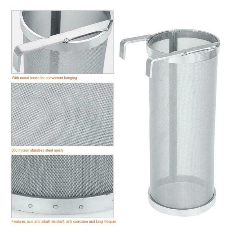 300mikronový nerezový filtr na domácí pivo s hákem na vaření piva