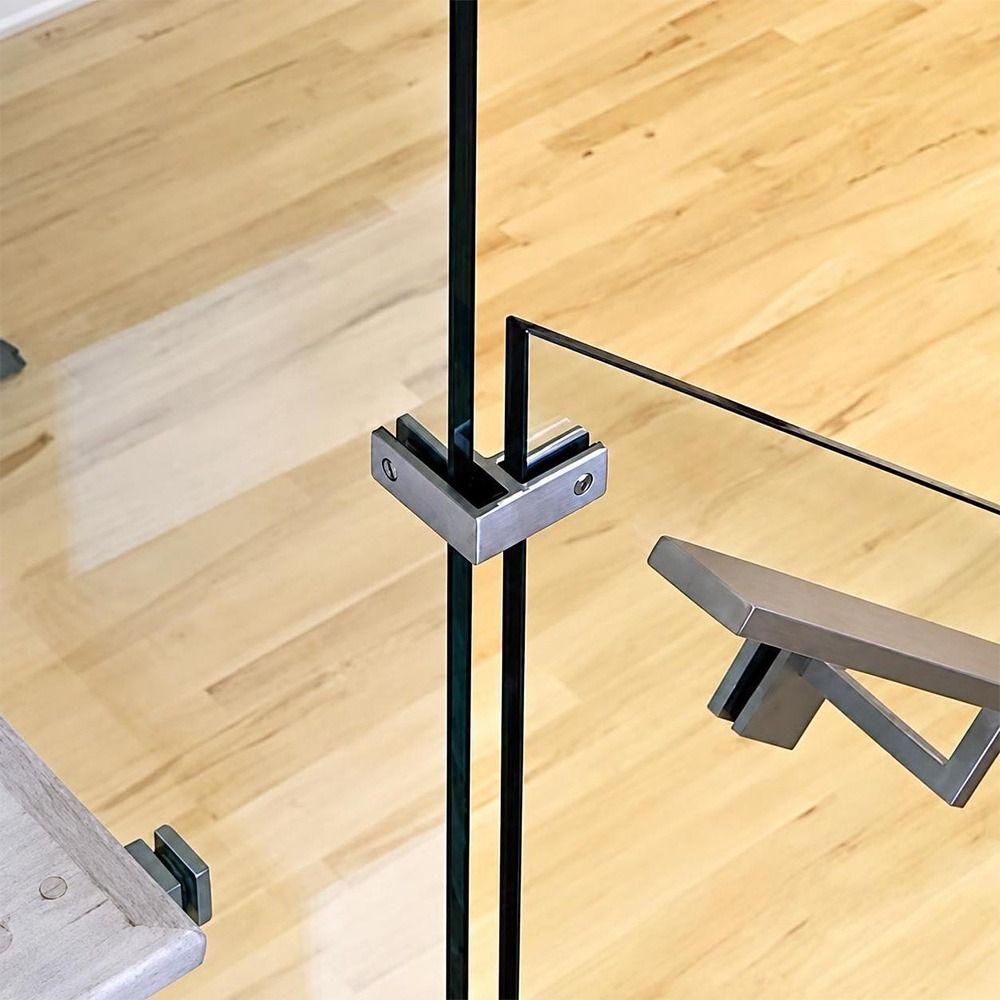 Stainless Steel Glass Clamp Clip 90 Degree Heavy Duty Glass Clip For Railing