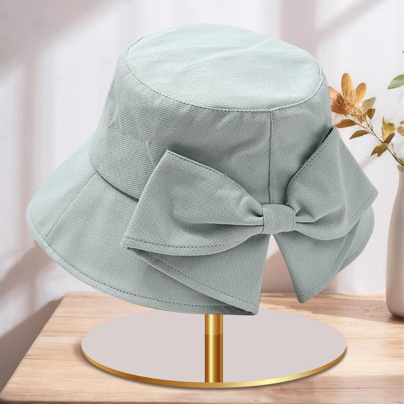 

Split bow bucket hat sunshade sunscreen tide brand showing face small bucket hat milliner One Size