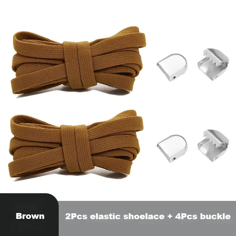 Elastic Laces Sneakers Shoelaces Without Ties End Locks College Style Shoestring Rubber Band for Laces Shoes Accessories 1Piar