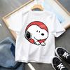 Snoopys Child Short Sleeve Tshirt Boys Girls Summer Casual Round Neck Tops Anime Character Print Pullover Kids Birthday Gifts