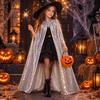 Vintage Glitzerndes Pailletten-Cape Fantasy Glänzender Umhang Mode Halloween Cosplay Robe Festival