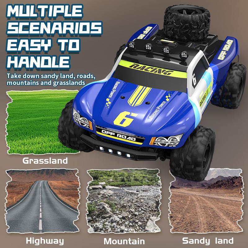 KF19 4WD 1:18 RC Car Off-Road Truck With LED lights 2.4G High-Speed Remote Control Cars for Child Outdoor Entertainment Toys