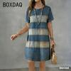 Rochie de Damă la Gât Rotund, Imprimeu Colorat Casual 3D, Rochie Casual