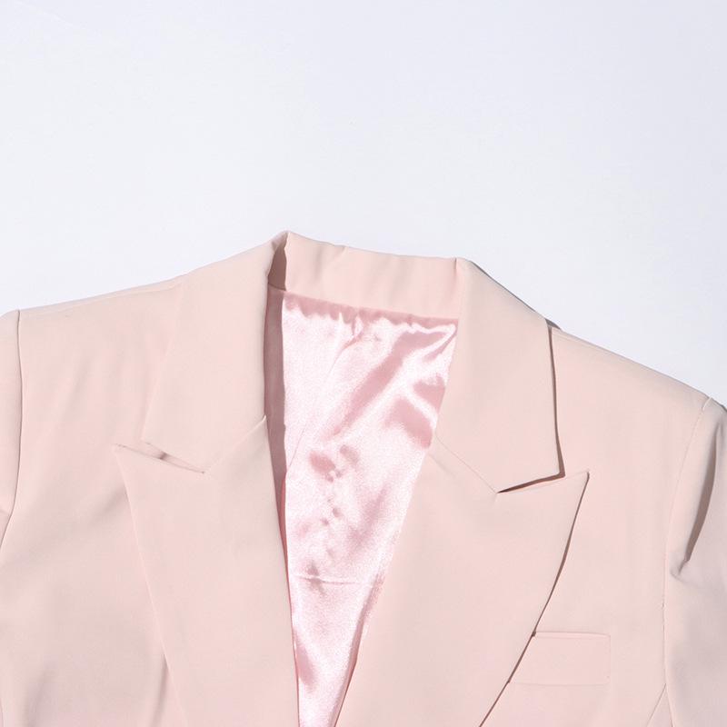 2025 Women's Autumn Commuter Long Sleeve Suit Jacket with Lapel and Sheer Paneling