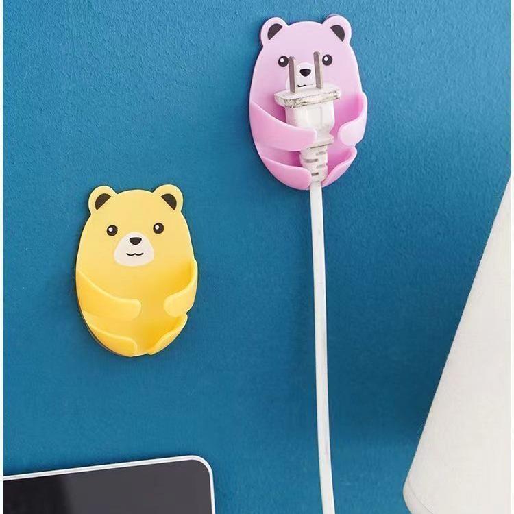 Teddy Bear Wall Socket Hook for Cables - No Punching Needed