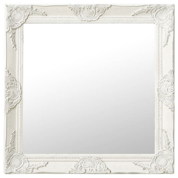 VidaXL Wall Mirror Baroque Style 60x60 Cm White 320332