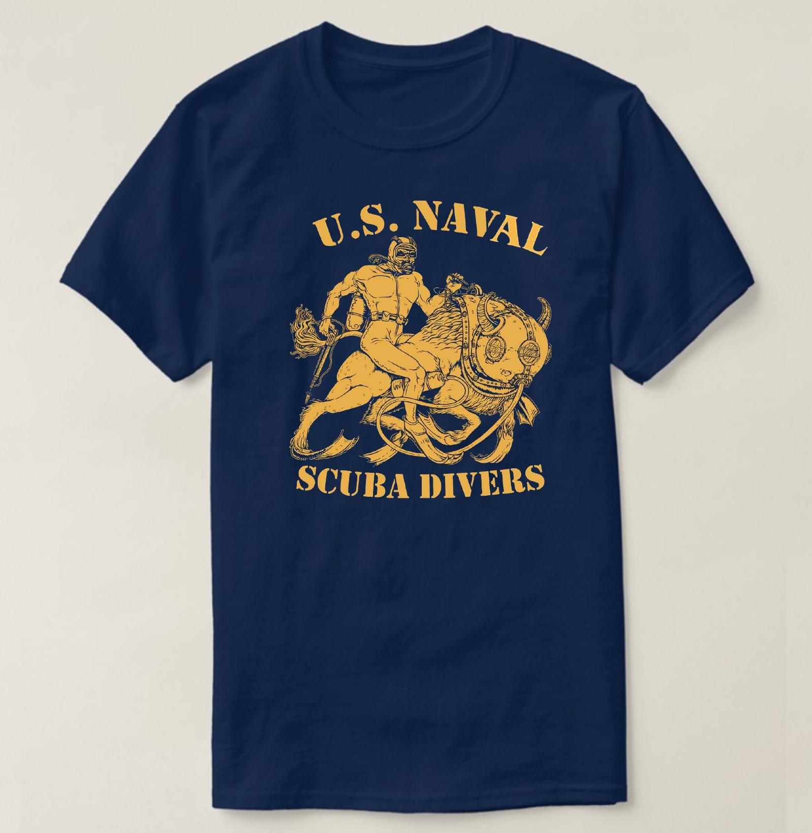 

US Naval Scuba Divers The Bull Ensign TShirt 100 Cotton ONeck Summer Short Sleeve Casual Mens Tshirt Size S3XL 4XL