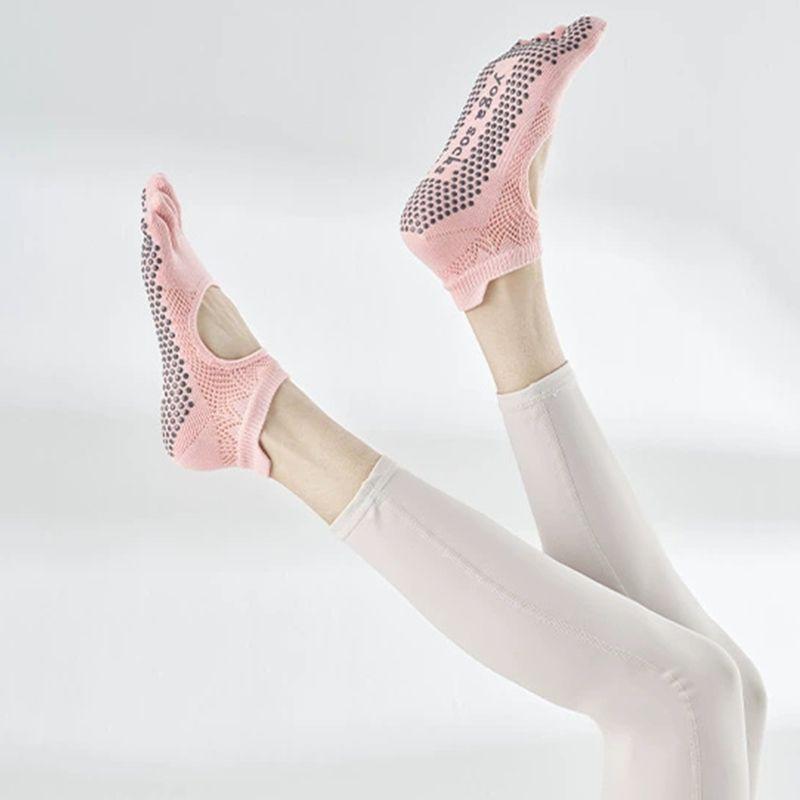 

Yoga Socks Non Slip Professional Female Toe Socks Dance Fitness Non-Slip Socks Room Socks Adult Pilates Socks Young Adult powder