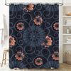 Blumenmuster Duschvorhang Dekor Wasserdicht Badezimmer Stoff Wandbehang Heimdekoration In Verschiedenen Farben Blaues Blumenmuster