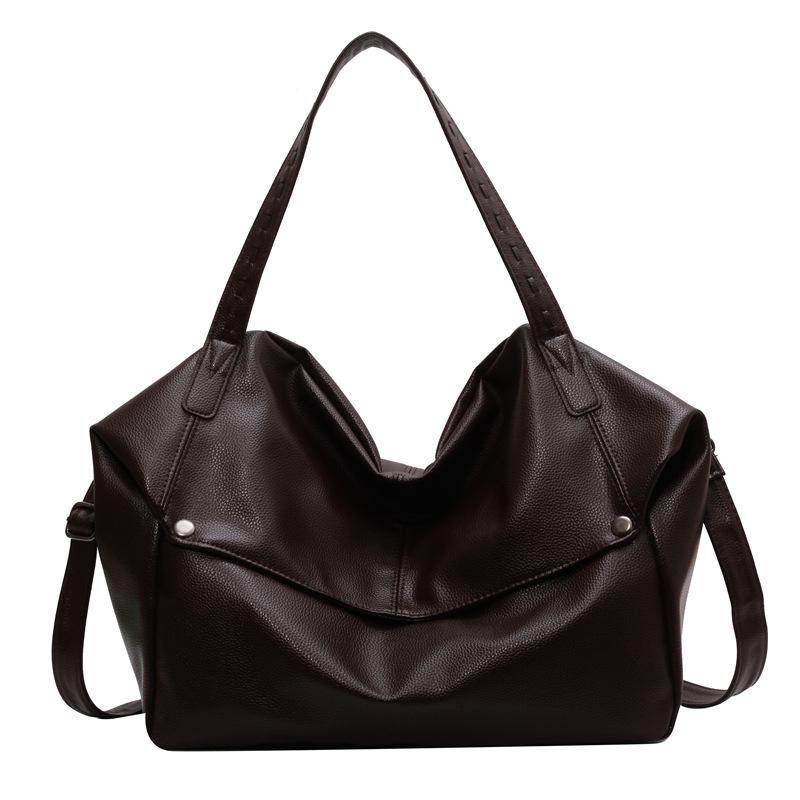 Large Capacity Women's Solid Color Korean Style Fashion Tote Shoulder Bag