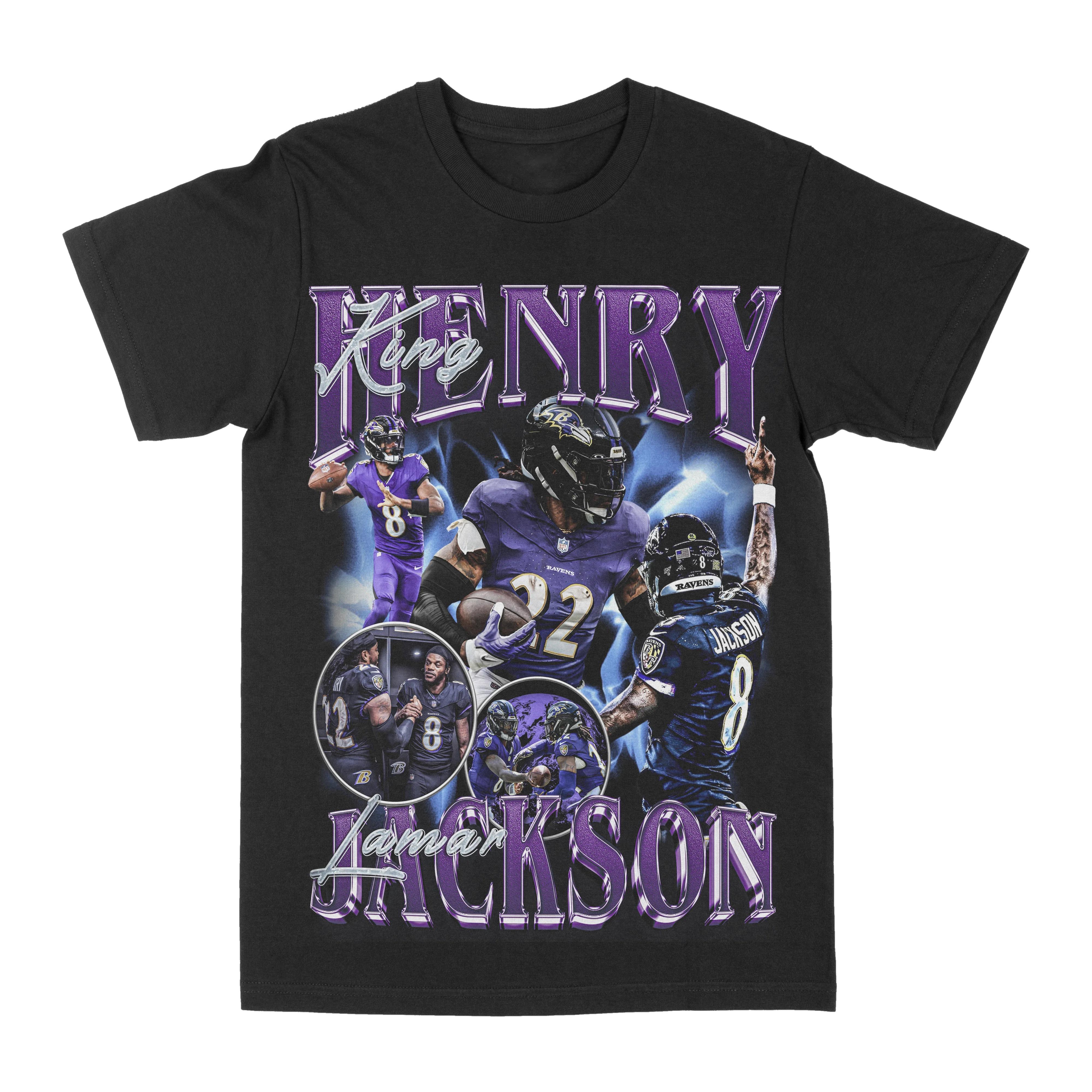Lamar Jackson Henry Ravens Football Player Unisex Cotton TShirt Streetwear Vintage Retro Style Black M