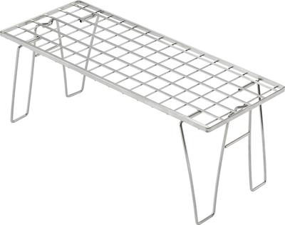 CAMPING MOON T-225A Foldable Stackable Stainless Steel Mesh Rack for Camping, Fireplace, and Outdoor Use