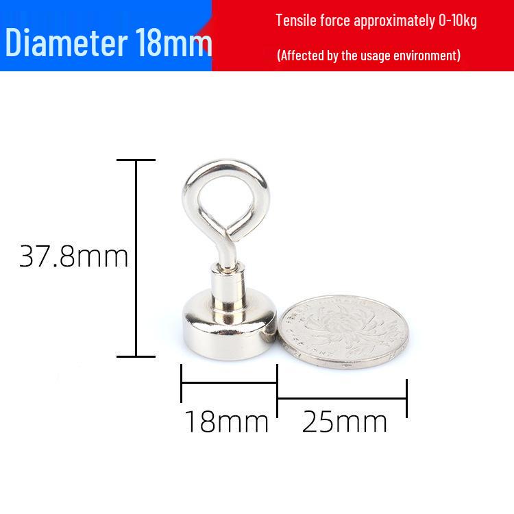 Strong No-Drill Round Magnetic Eyelet Hook with Powerful Suction