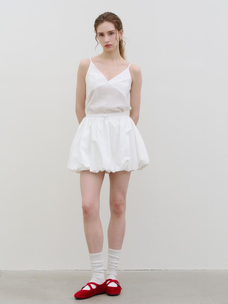 More Like It Balloon Mini Skirt (In-Pants) White