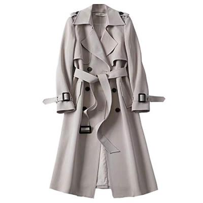 JINLUN Trench Coat with Perfect for Solid Perfect for Fall and Spring Women's Knee-Length Belt, Commuting, Color,