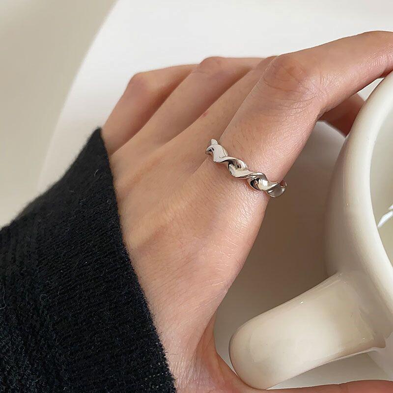 Chic And Elegant Copper Wave Ring For Women Unique Open Adjustable Design Perfect For Outfit Any