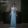 Chiffon Double Layer Summer New French Style Dress Vacation Style Waist Ruched V-Neck Sleeveless Polka Dot Skirt I