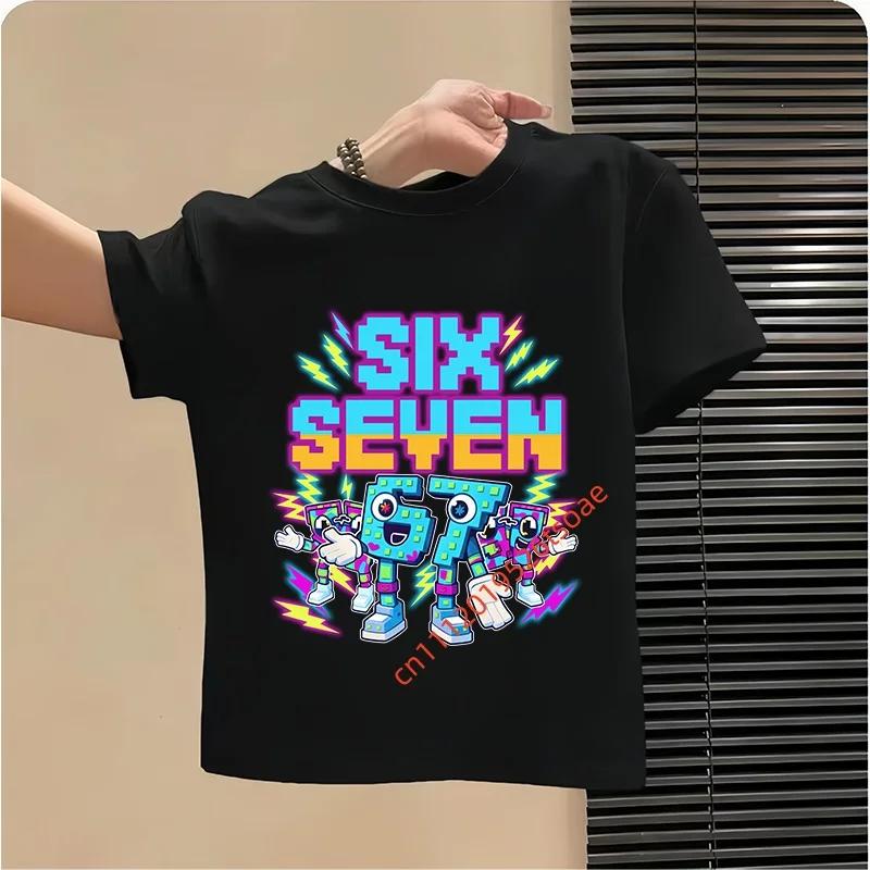 Funny Six Seven Italian Brainrot 67 Number Graphic Print TShirt BoyGirl Summer Short Sleeved Kids Loose Comfortable Tshirt Top 100