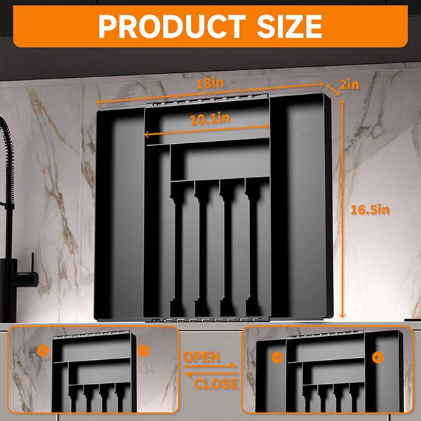 Expandable Kitchen Utensil Drawer Organizer Transparent Acrylic Cutlery Organizer Clutter Divider Drawer Silverware Organizers