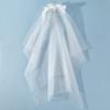 White Tulle Bow Veil Hairpin Pearls Wedding Bachelorette Hen Party Elegant Bridal Veil Hair Clip Gifts Women Hair Accessories