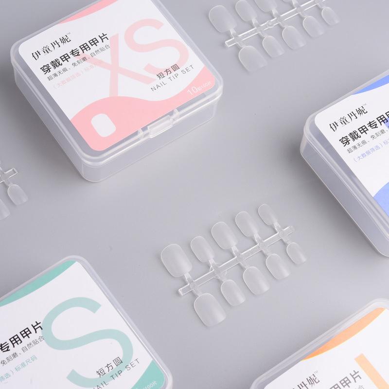 100Pcs/Box False Nails Transparent Press On Nails Coverage False Nails Tips Short Shaped Water Drop Full Sticker For Nails