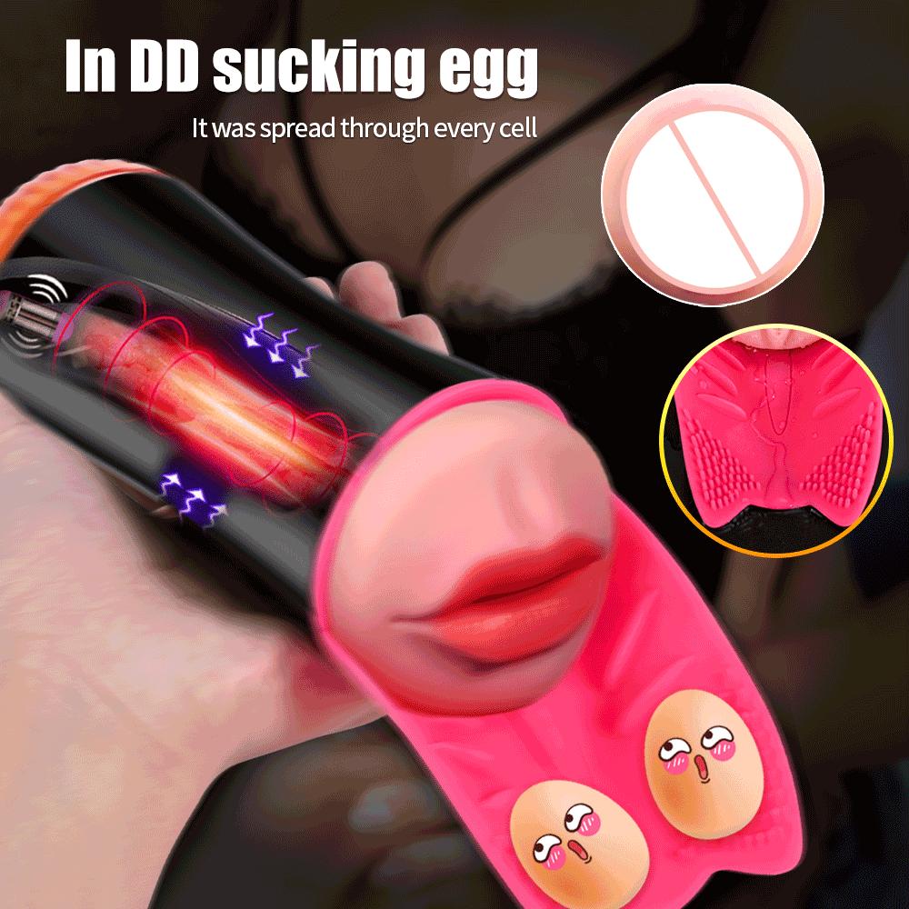 2 In 1 Automatic Masturbator Cup For Men Real Blowjob Machine Man Real Vagina Silicone Vibrator Masturbation Male Adult Sex Toy
