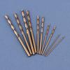 10Pcs/Set Hss M35 Cobalt Drill Bits 1-3Mm For Metal/Stainless Steel - High-Speed Steel Cobalt Coated Drill Bits With Enhanced