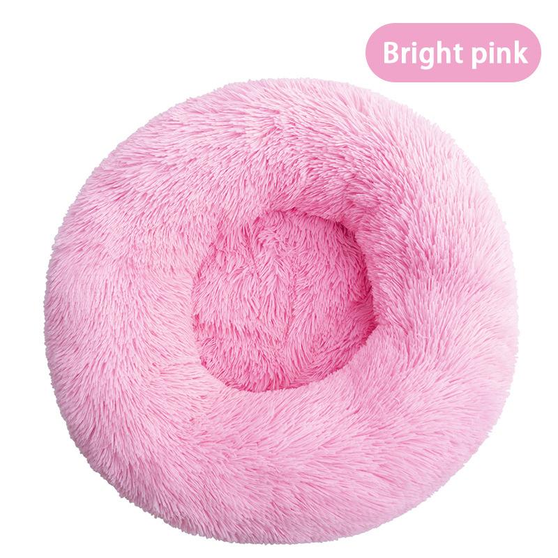 Furry Pet Bed - Round Cat Bed and Dog Bed - Soft and Fluffy Pet Bed - Ideal Sleeping Companion for Kittens and Puppies