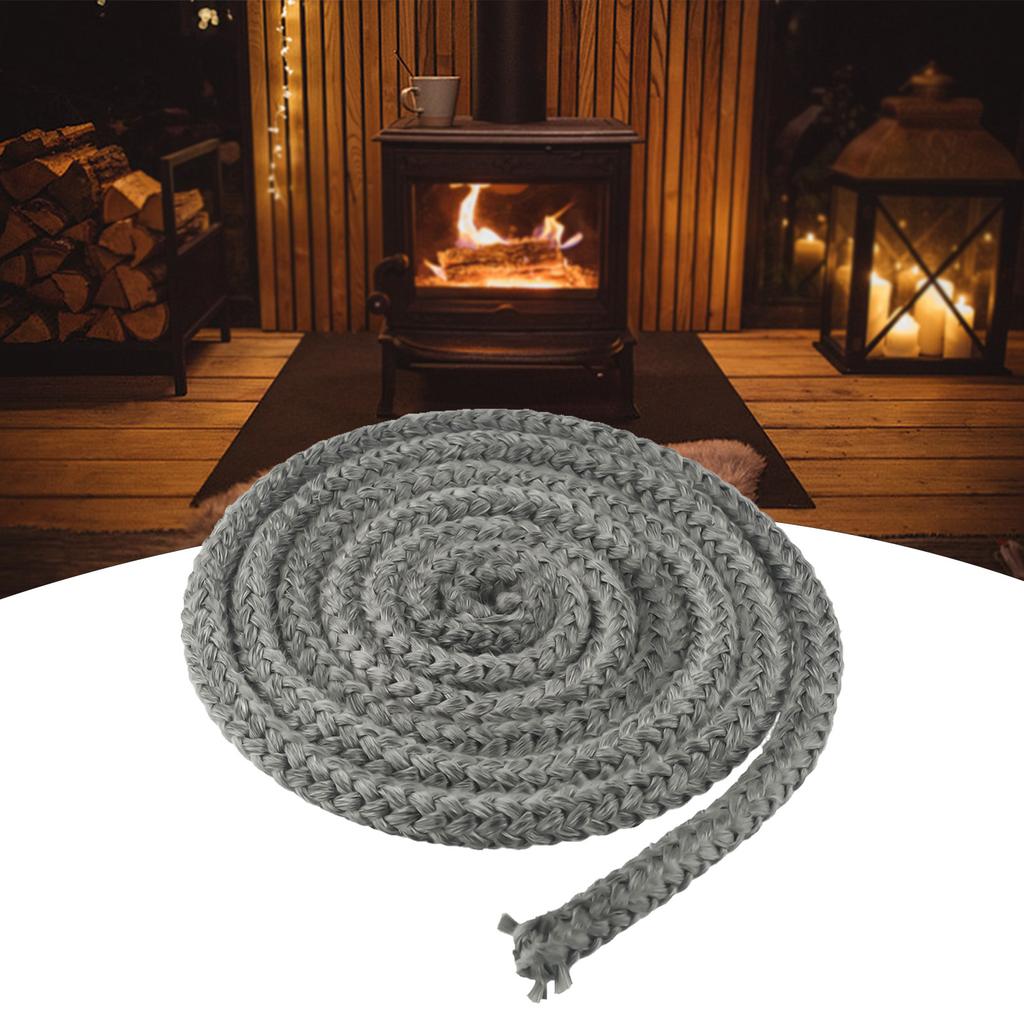 Black Rope Seal 12mm X 2m Elastic Fiberglass Industrial Oven Wood Burning Stove Doors For Boiler Good Sealing Performance