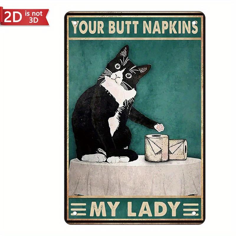 

Funny Black Cat Decorative Sign 8x12 Inch Gothic Medieval Tuxedo Bathroom Wall Art Poster Retro чистый