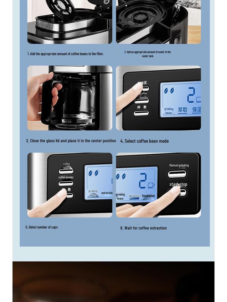 Kompakte automatische Tropfkaffeemaschine: Frisch gemahlenes All-in-One für Zuhause & Büro