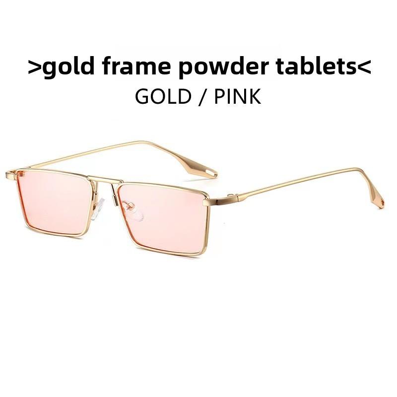 

Vintage Metal Square Sunglasses For Men Women With Uv400 Protection For Fashionable Outdoor Wear GoldFramePink