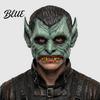 Soft Foam Vampire Pointy Ears Halloween Half Mask Mask Green Face with & Sharp Teeth Retro Distressed Party Lightweight
