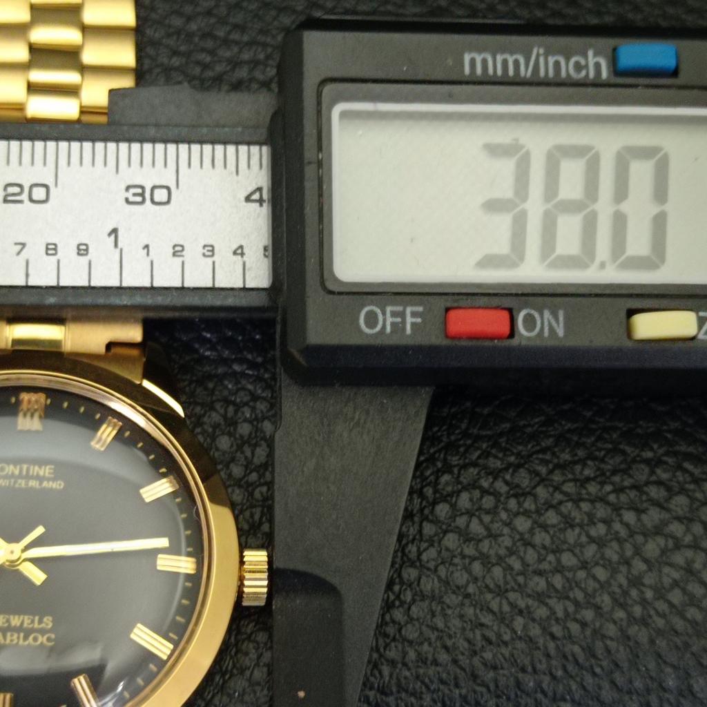 VINTAGE MONTINE HAND-WINDING SWISS MENS REFURBISHED BLACK DIAL WATCH a441071-1