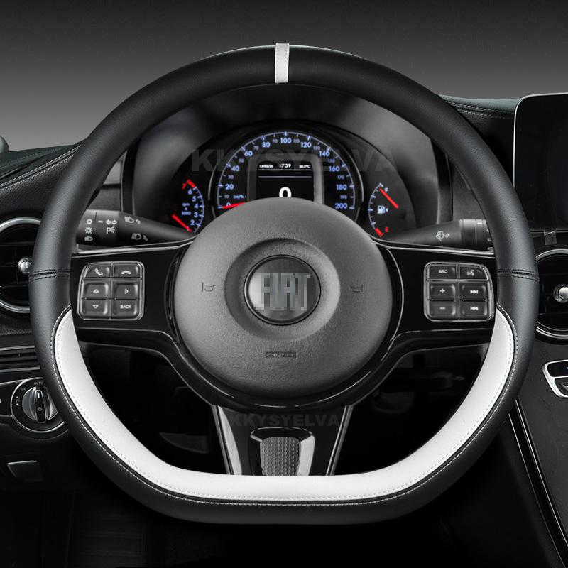 Microfiber Leather Car Steering Wheel Cover 38cm For Fiat Tipo Fullback Strada Toro Doblo Freemont Bravo Stilo Auto Accessories