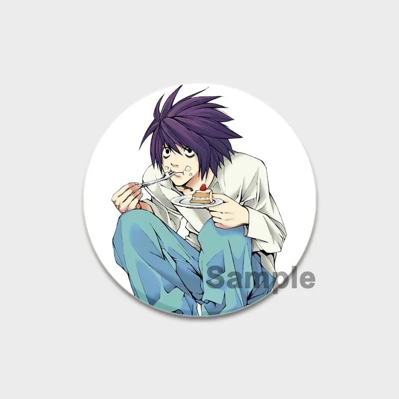 32/44/58MM Japanese Anime Death Note Enamel Pins, Round Brooch, L Killer, Yagami Light, Cosplay Badge, Backpacks Jewelry, Xmas Gifts