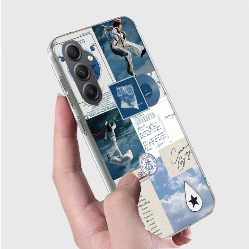 C-Conan Gray Wishbone Phone Case for Samsung A16 A26 A36 A56 A17 A37 A57 A07 A06 A02S A03 A04S A05S Galaxy Note 20 10 A50S A71 A