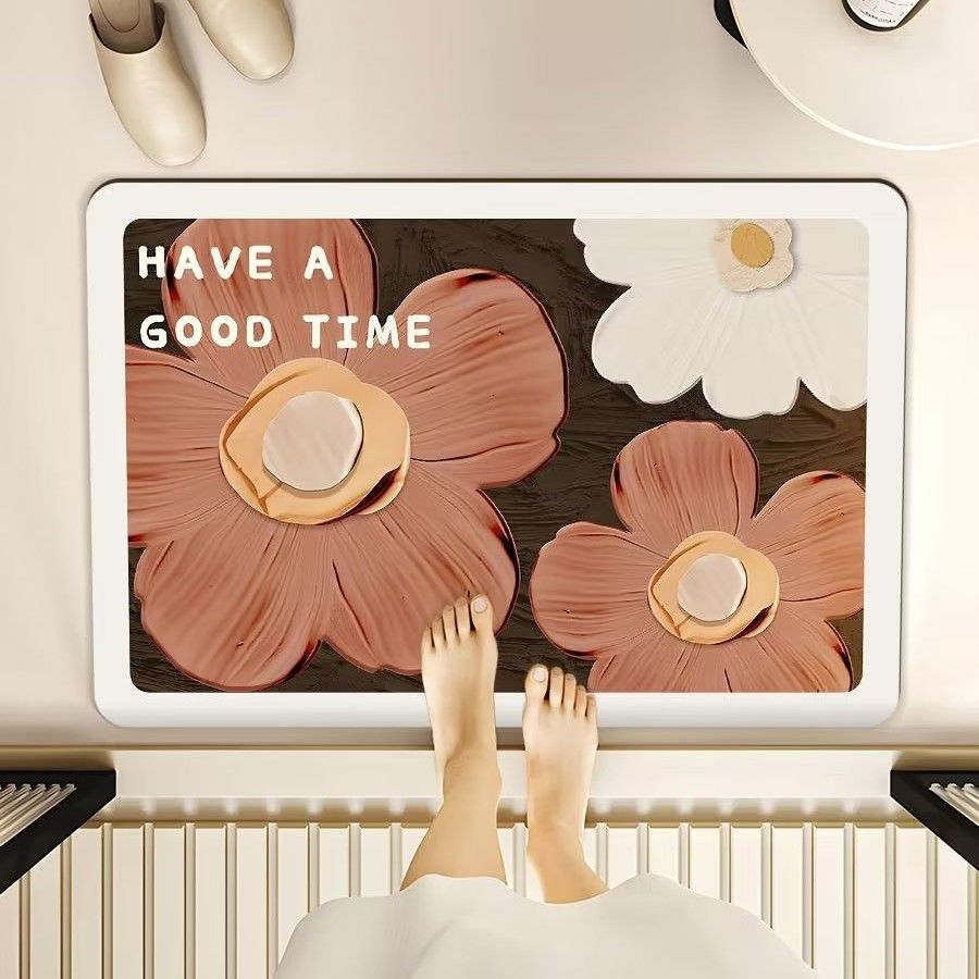 

Diatom Mud Moisture-wicking Fast-dry Bathroom Floor Mat Toilet Kitchen Non-slip Foot Mat Washroom Toilet Washroom Carpet 40x60cm