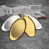 Korean Stainless Steel Egg-Shaped Plate for Desserts, BBQ, and Snacks