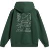 Li Ning Sports Lifestyle Series Loose Hooded American Print Letter Warm Fleece Casual Versatile Sweatshirt Women sweatshirt Maple-Green AWDU923-13